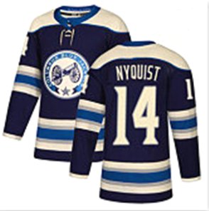 Columbus Blue Jackets #14 Gustav Nyquist Authentic Navy Jersey