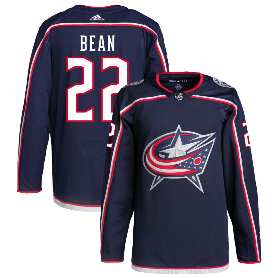 Columbus Blue Jackets #22 Jake Bean Navy Home Authentic Pro Jersey