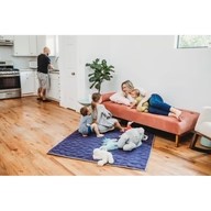 Kids playing on Navy Blue Nook Lilypad2 Best Baby and Toddler Play mat