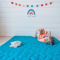 Indpendent play on Teal Nook Lilypad2 Best Baby and Toddler Play mat