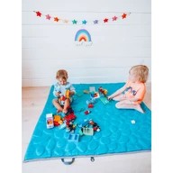 Brothers playing on Teal Nook Lilypad2 Best Baby and Toddler Play mat